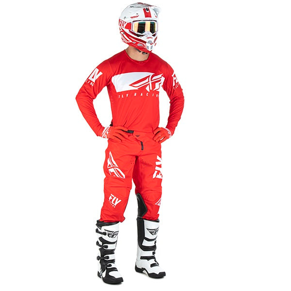 Fly : Adult X-Large : Kinetic Shield MX Jersey : Red/White : SALE