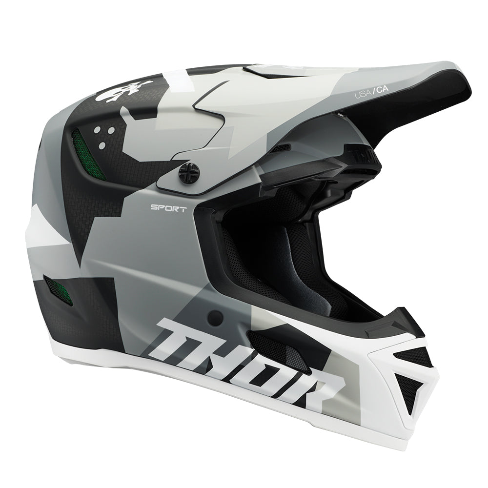 Thor Reflex Adult MX Helmet - Carbon Brave Grey White