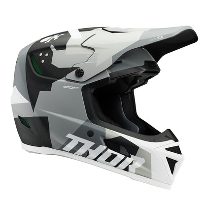 Thor Reflex Adult MX Helmet - Carbon Brave Grey White