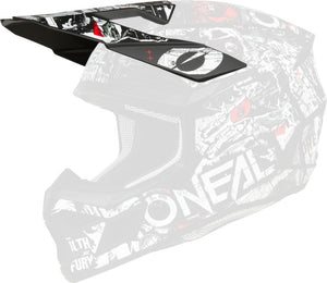 Oneal 3SRS Replacement Adult Helmet Peak - Attack Matte Black White
