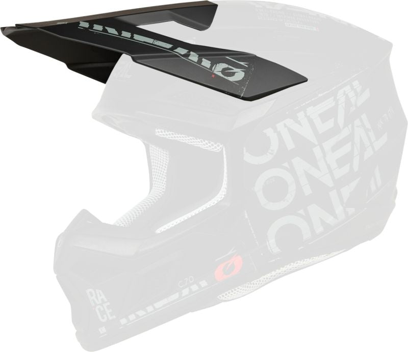 Oneal 3SRS Replacement Adult Helmet Peak - Static Matte Black Grey
