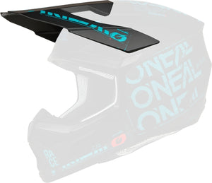 Oneal 3SRS Replacement Adult Helmet Peak - Static Matte Black Teal