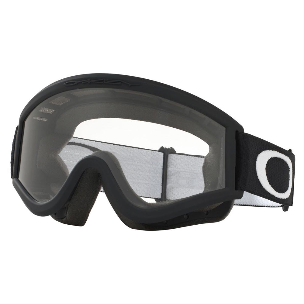 Oakley L-Frame Adult MX Goggles - Sand Jet Black - Dark Grey & Clear Lens