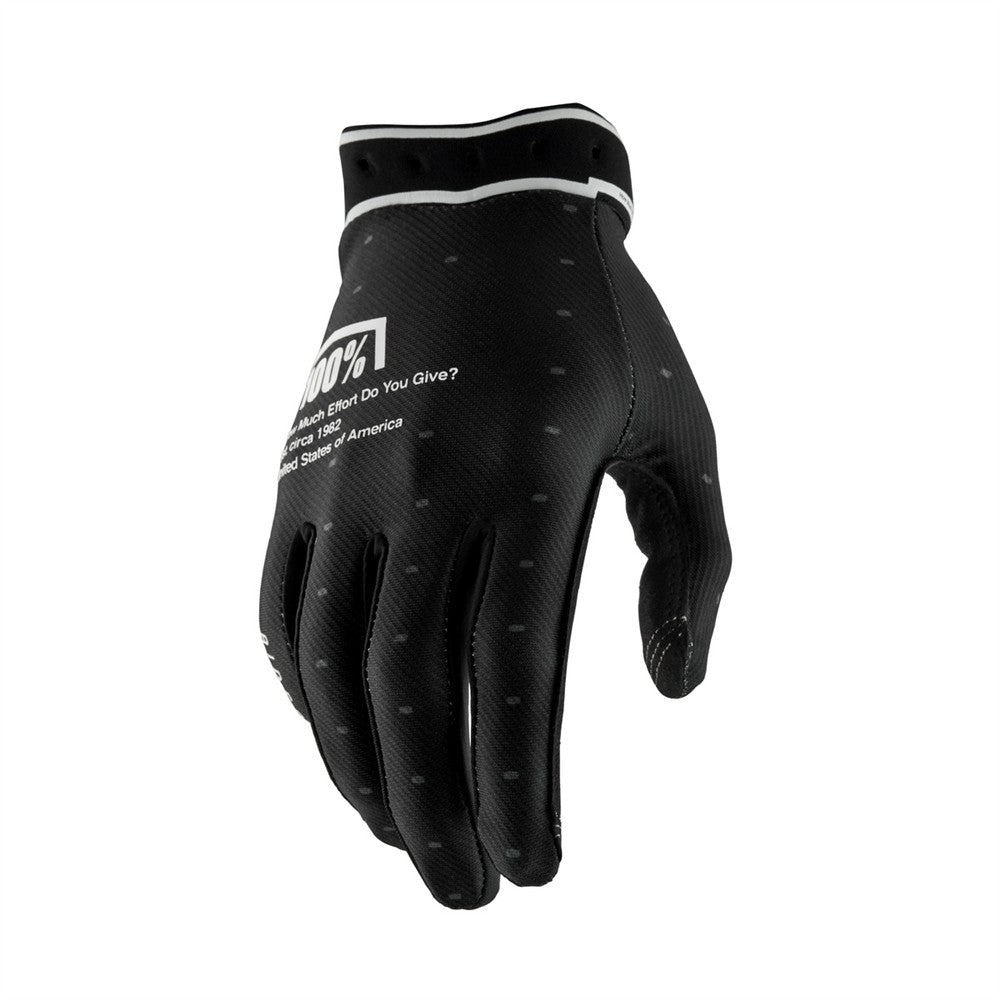 100% Ridefit Adult MX Gloves - Black