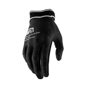 100% Ridefit Adult MX Gloves - Black