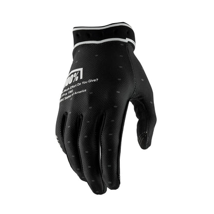 100% Ridefit Adult MX Gloves - Black