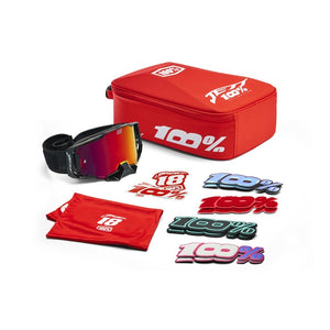 100% Armega Limited Edition JettPak MX Goggles - Jett Special - HiPER Mirror Red Lens