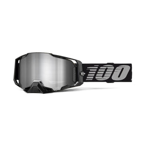 100% Armega Adult MX Goggles - Black - Silver Mirror Lens