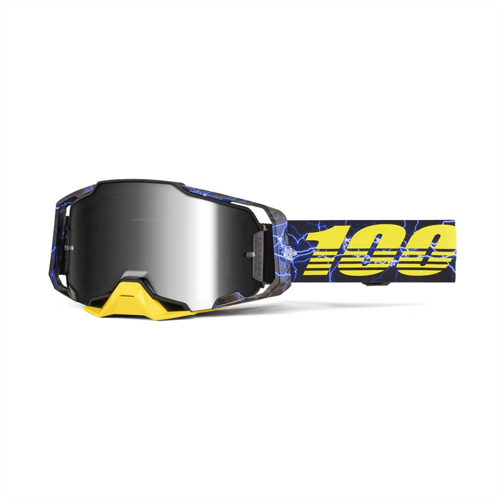 100% Armega Adult MX Goggles - Furious - Silver Mirror Lens