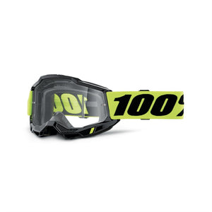 100% Accuri 2 Adult OTG MX Goggles - Neon Yellow - Clear Lens