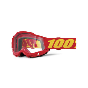 100% Accuri 2 Adult OTG MX Goggles - Red - Clear Lens