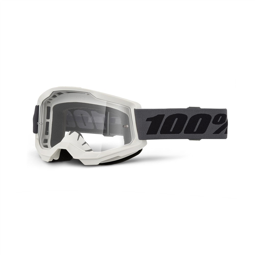 100% Strata 2 Adult MX Goggles - Grey - Clear Lens