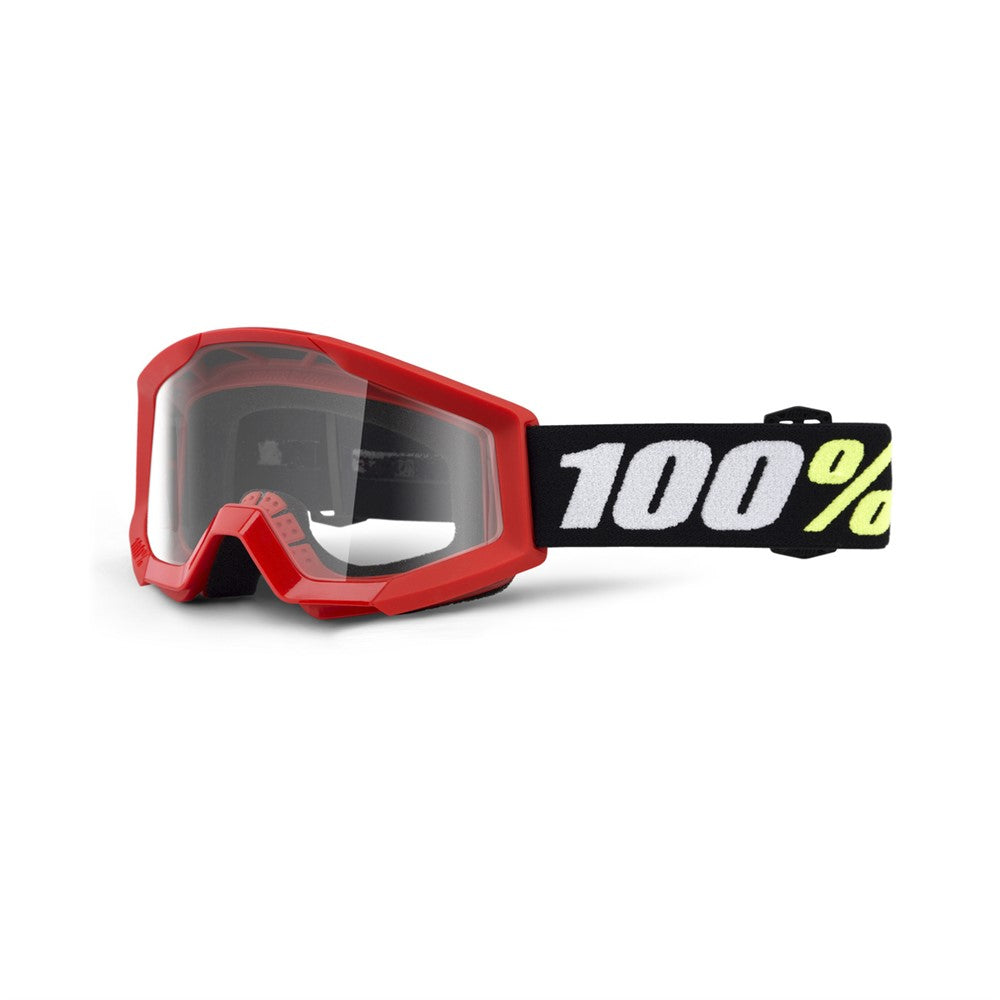 100% Strata Mini MX Goggles - Red - Clear Lens