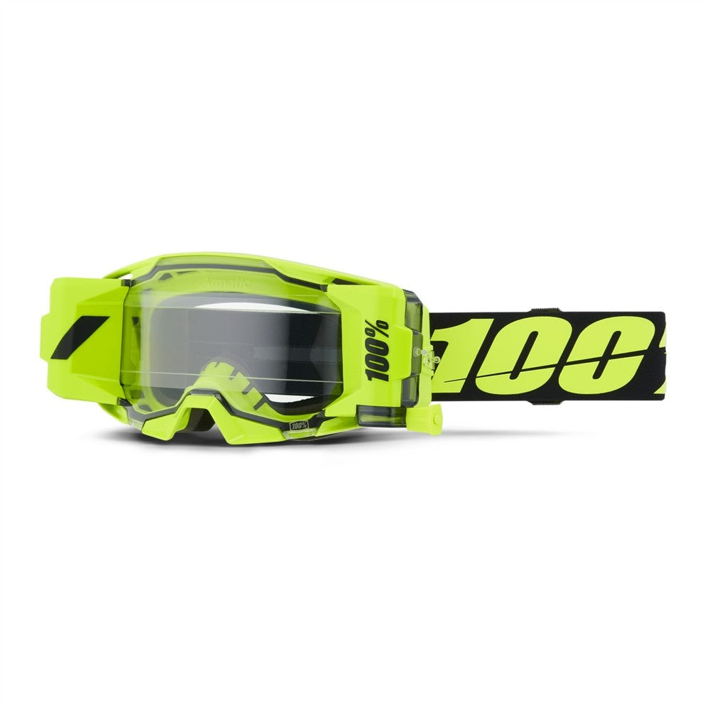 100% ARmatic Adult Forecast MX Goggles - Neon Yellow - Clear Lens
