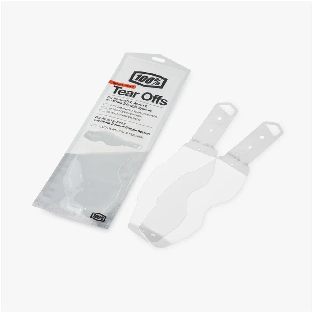 100% Laminated Tear Offs - Racecraft 2 / Accuri 2 / Strata 2 - 2 x 7 Packs
