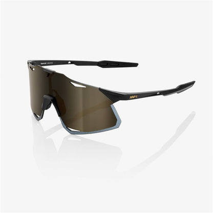 100% Hypercraft Matte Black Sunglasses - Soft Gold Mirror Lens