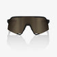 100% S3 Soft Tact Black Sunglasses - Soft Gold Mirror Lens