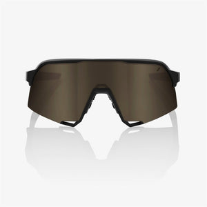 100% S3 Soft Tact Black Sunglasses - Soft Gold Mirror Lens
