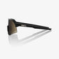 100% S3 Soft Tact Black Sunglasses - Soft Gold Mirror Lens