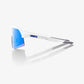 100% S3 Matte White Sunglasses - HiPER Blue Mirror Lens