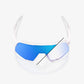 100% S3 Limited Edition Bastille Pearl White Glitter Sunglasses - Blue Mirror Photochromic Lens