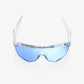 100% S2 Polished Translucent Clear Sunglasses - HiPER Blue Mirror Lens
