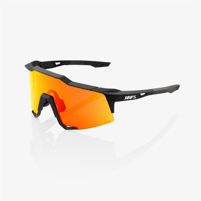 100% Speedcraft Soft Tact Black Sunglasses - HiPER Red Mirror Lens