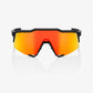 100% Speedcraft Soft Tact Black Sunglasses - HiPER Red Mirror Lens