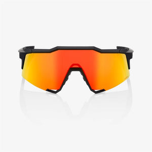 100% Speedcraft Soft Tact Black Sunglasses - HiPER Red Mirror Lens