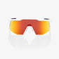 100% Speedcraft Soft Tact Off White Sunglasses - HiPER Red Mirror Lens