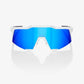 100% Speedcraft Matte White Sunglasses - HiPER Blue Mirror Lens