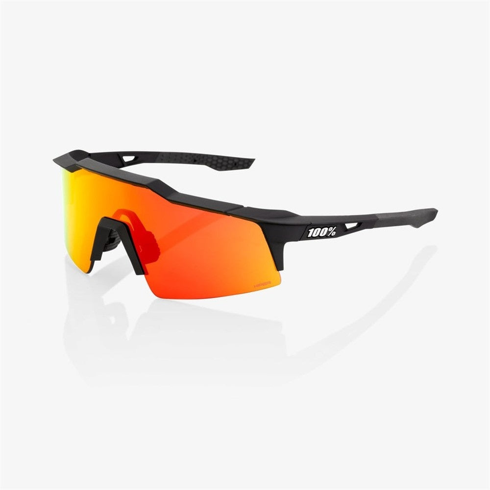 100% Speedcraft SL Sunglasses - Soft Tact Black - HiPER Red Mirror Lens
