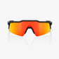 100% Speedcraft SL Sunglasses - Soft Tact Black - HiPER Red Mirror Lens