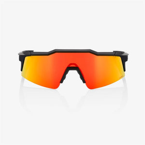 100% Speedcraft SL Sunglasses - Soft Tact Black - HiPER Red Mirror Lens