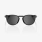 100% Legere Round Sunglasses - Polished Black - Smoke Lens