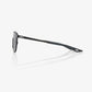 100% Legere Round Sunglasses - Polished Black - Smoke Lens