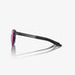 100% Legere Round Soft Tact Sunglasses - Black - Purple Mirror Lens