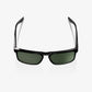 100% Renshaw Polished Black Sunglasses - Grey/Green Lens