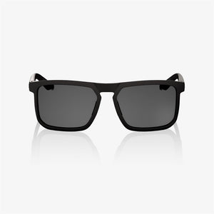 100% Renshaw Soft Tact Black Sunglasses - Smoke Lens