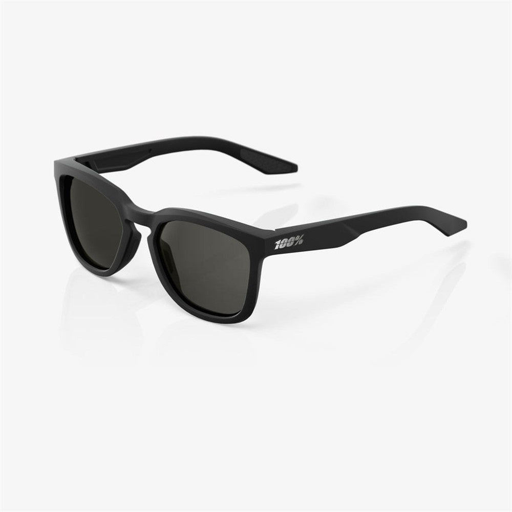100% Hudson Soft Tact Black Sunglasses - Smoke Lens