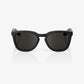 100% Hudson Soft Tact Black Sunglasses - Smoke Lens