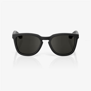 100% Hudson Soft Tact Black Sunglasses - Smoke Lens