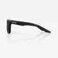 100% Hudson Soft Tact Black Sunglasses - Smoke Lens