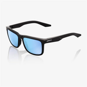 100% Blake Matte Black Sunglasses - HiPER Blue Lens