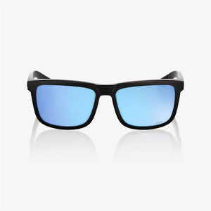 100% Blake Matte Black Sunglasses - HiPER Blue Lens
