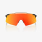 100% Aerocraft Soft Tact Black Sunglasses - HiPER Red Mirror Lens