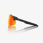 100% Aerocraft Soft Tact Black Sunglasses - HiPER Red Mirror Lens