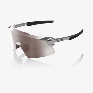 100% Aerocraft Gloss Black Chrome Sunglasses - HiPER Silver Mirror Lens