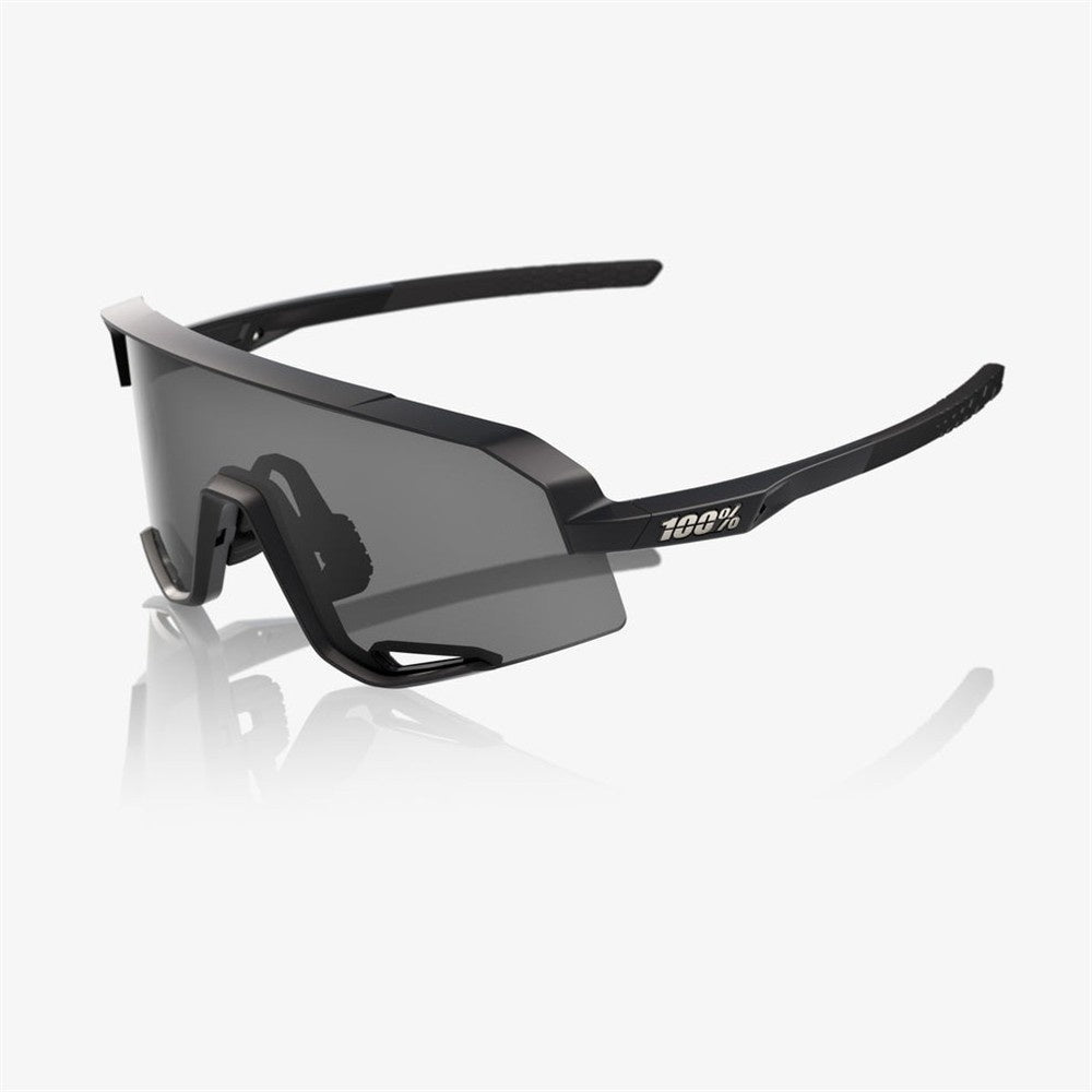 100% Slendale Matte Black Sunglasses - Smoke Lens
