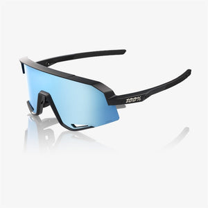 100% Slendale Matte Black Sunglasses - HiPER Blue Mirror Lens